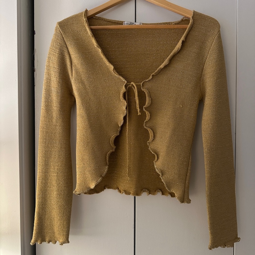 Gold Women's Cardigan Sweater